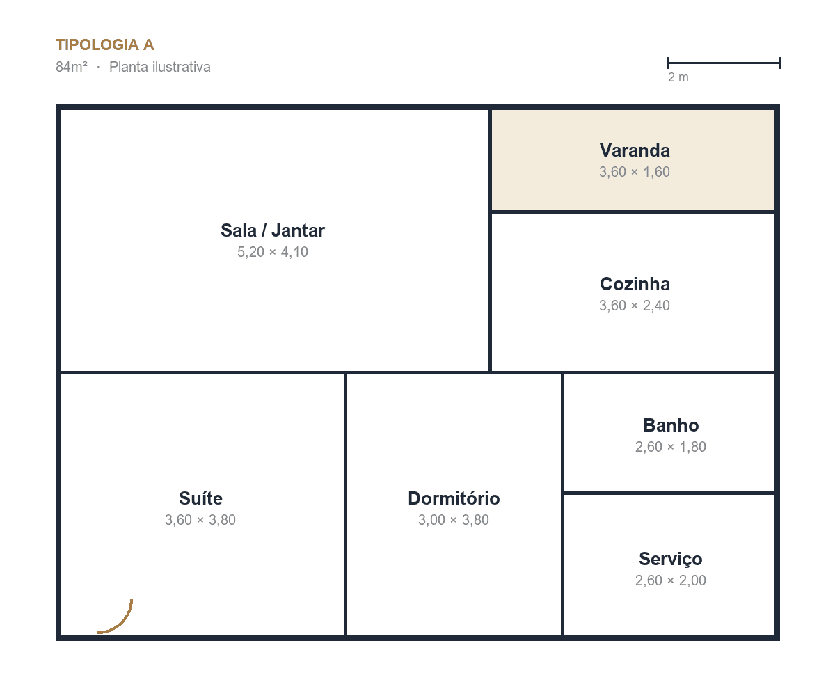 Tipologia A · 84m²
